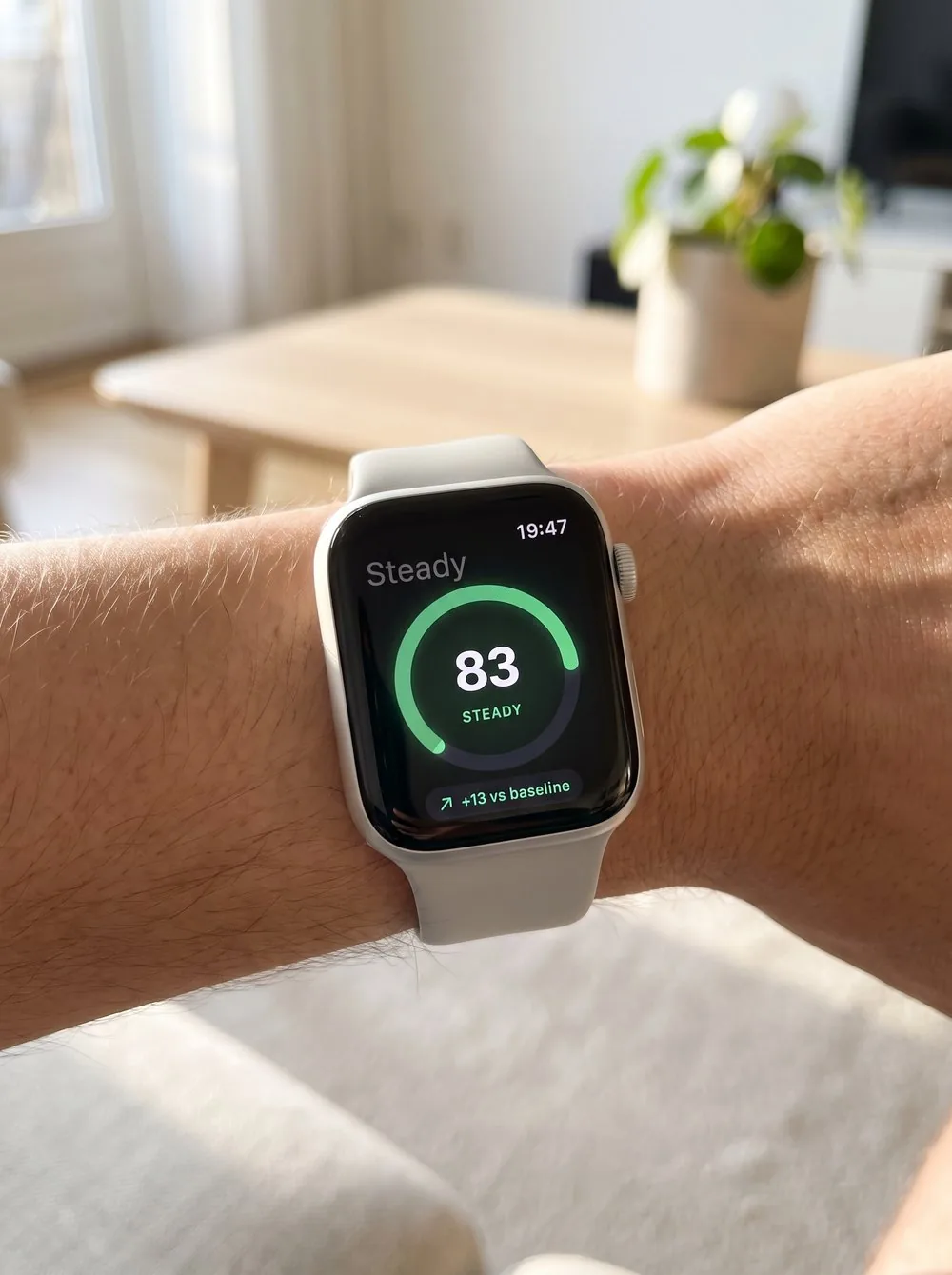The Steady balance score shown on an Apple Watch